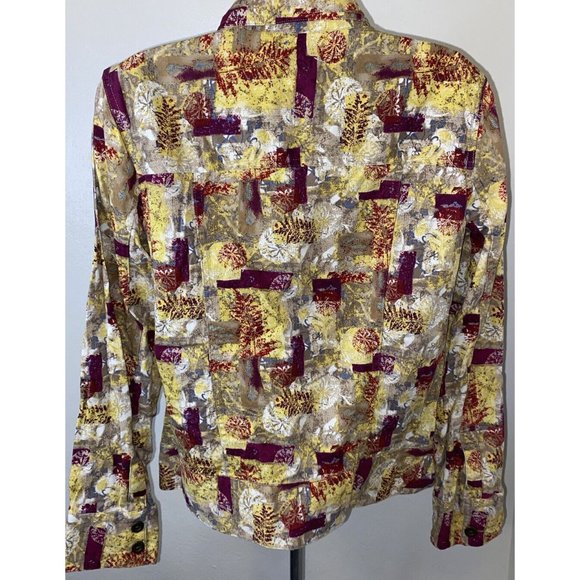 Christopher And Banks Jean Jacket women medium Colorful Design - Picture 6 of 9